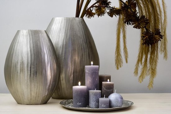 Rasteli Schaal-Kaarsenplateau Aluminium Zilver D 37 cm H 2 cm