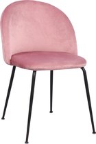 Eetkamerstoel Oslo velvet - Set van 6 - Roze - Fluweel - Velvet - Eetkamerstoel - Eetkamerstoelen - Woonkamerstoelen