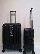 Bol.com TOP AA Reis Kofferset - Trolleyset 2-delig met TSA slot PP Kleine cabine en groot zwart/black (20+25 inches 2 pc set) aanbieding