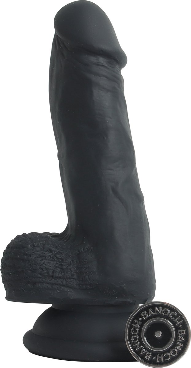 Goedkoopste Banoch | Dildo zwart siliconen penis met zuignap | lengte 14,3 cm | Ø 3,2 cm | 156 gram