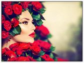 Vrouw in rozen - Foto op Akoestisch paneel - 160 x 120 cm