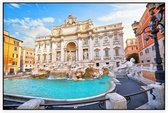 Toeristische trekpleister Fontana di Trevi in Rome - Foto op Akoestisch paneel - 90 x 60 cm
