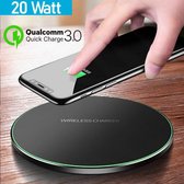 Qi  20W Aluminium Draadloze Oplader Zwart Voor Iphone Pro / 11 / X / XS / XR / 8 / MAX / Lader /  XR / PLUS / QC3.0 Snelle Draadloze Opladen Voor Samsung S6 / S7 / S8 / S9 / S10 / Note 9 / No