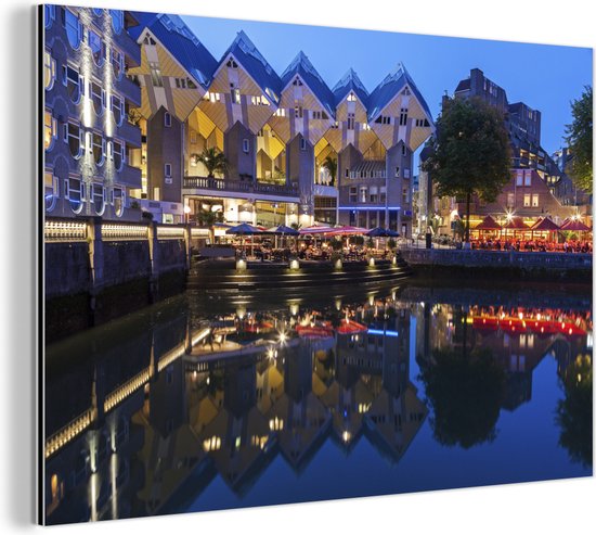 Le vieux port de Rotterdam aux Nederland Aluminium 90x60 cm - Tirage photo sur aluminium (décoration murale en métal)