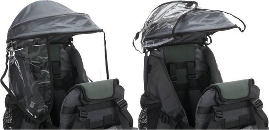 DROMADER Draagzak Rugzak - Draagzak 12 Maanden Plus - Comfortabel voor ouders - Praktische zakken - Thermische zak - Rugdrager voor peuters met regenhoes en zonnekap - Groen