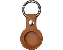 Sleutelhanger geschikt voor Apple AirTag Case Leer - Apple AirTag hoesje - Sleutelhanger - Bruin