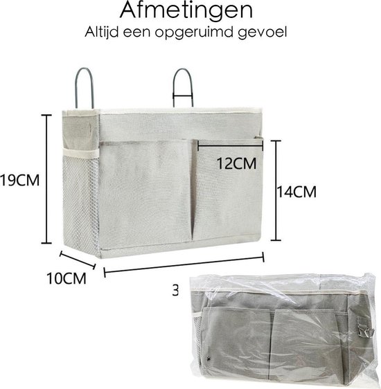 igadgitz home U7218 Poche de rangement pour lit ou canapé Gris