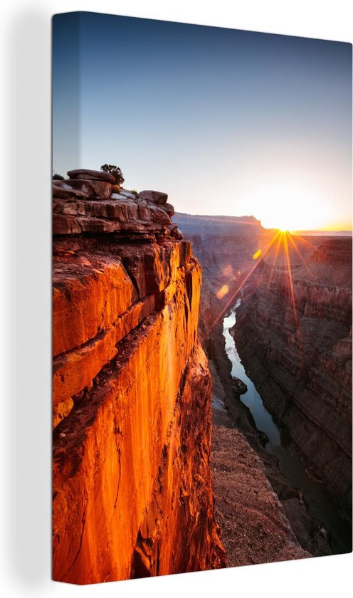 Canvas Schilderij Grand Canyon bij zonsopkomst - 60x90 cm - Wanddecoratie