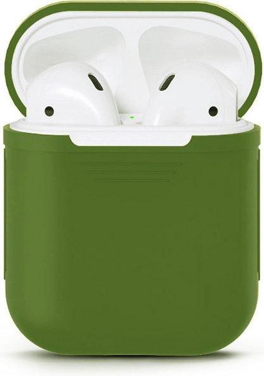 Airpods Hoesje Siliconen Case - Groen - Airpod hoesje geschikt voor Apple AirPods 1 en Airpods 2