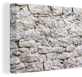 Mur de pierre antique en toile blanche 40x30 cm - petit - Tirage photo sur toile (Décoration murale salon / chambre)