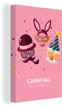 Toile - Carnaval avec masques - 20x30 cm - Décoration