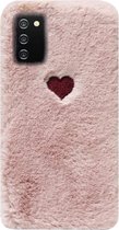 ADEL Siliconen Back Cover Softcase Hoesje voor Samsung Galaxy A02s - Hartjes Roze