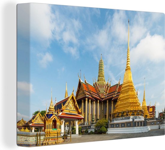 Canvas Schilderij Thailand - Tempel - Bangkok - 80x60 cm - Wanddecoratie