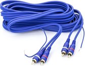 RCA Kabel - Tulp Kabel - Verguld - 2x Tulp - Dubbel Afgeschermd Audio Kabel - 5 meter- inclusief remote kabel - Blauw (CL195-B)