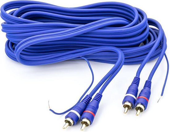 Caliber RCA kabel 2x Tulp 5 meter met remote kabel en vergulde pluggen  (CL195-B) | bol.com
