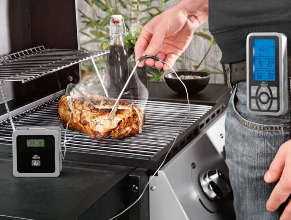 GRILLMEISTER® Draadloze BBQ thermometer - 0-300 °C - Voor het nauwkeurig  bereiden van... | bol | Holzkohlegrills