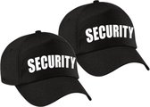 4x stuks zwarte security pet / baseball cap voor dames en heren - carnaval verkleed hoeden/petjes