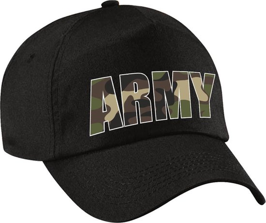 Ontvanger Kalksteen weerstand bieden Soldaten verkleed pet / cap army met camouflage letters - zwart - kinderen  - leger /... | bol.com
