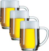 Set van 3x stuks glazen bierpullen 560 ml - Glazen - Bierglazen/bierpullen