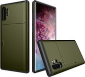 Samsung Galaxy Note 10 Plus Hoesje - Mobigear - Card Serie - Hard Kunststof Backcover - Groen - Hoesje Geschikt Voor Samsung Galaxy Note 10 Plus
