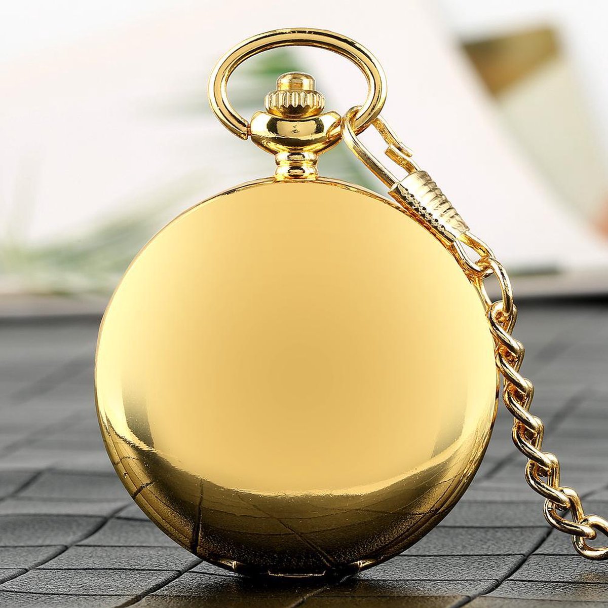 JewelryWe Retro kamelie bloem zakhorloge dames unisex analoog kwarts horloge met ketting ketting pocket horloge cadeau, bronskleurig, Kerstmis, verjaardag