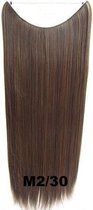 Wire hairextensions straight bruin / rood - M2/30
