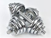 Active Panther dumbbell set chroom 25 kg - gewichtenset - halterset - professionele gewichten