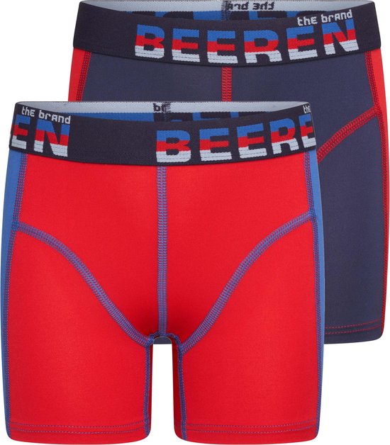 Beeren 2-Pck Mix&Match J. Boxer Mix Blauw/Rood 122/128