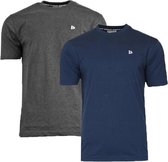 Donnay T-shirt - 2 Pack - Sportshirt - Heren - Maat L - Navy & Ch-marl