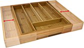 bestekbak bamboe - uitschuifbaar - 29 - 48 cm - bestek organizer keukenlade