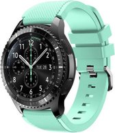 Samsung Galaxy Watch siliconen bandje 45mm / 46mm - aqua + glazen screen protector