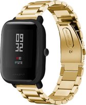 Stalen Smartwatch bandje - Geschikt voor  Xiaomi Amazfit Bip stalen band - goud - Horlogeband / Polsband / Armband