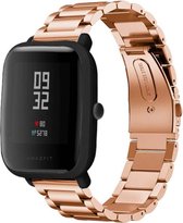 Stalen Smartwatch bandje - Geschikt voor  Xiaomi Amazfit Bip stalen band - rosé goud - Horlogeband / Polsband / Armband