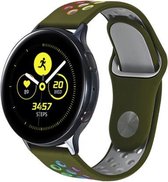 Siliconen Smartwatch bandje - Geschikt voor  Samsung Galaxy Watch sport band 42mm - legergroen kleurrijk - Horlogeband / Polsband / Armband