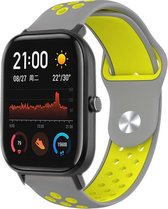 Siliconen Smartwatch bandje - Geschikt voor  Xiaomi Amazfit GTS sport band - grijs/geel - Horlogeband / Polsband / Armband