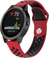 Siliconen Smartwatch bandje - Geschikt voor  Garmin Vivoactive 3 sport band - rood zwart - Horlogeband / Polsband / Armband