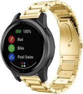 Stalen Smartwatch bandje - Geschikt voor  Garmin Vivoactive 4 stalen band - 45mm - goud - Horlogeband / Polsband / Armband