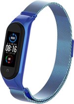Milanees Smartwatch bandje - Geschikt voor  Xiaomi Mi Band 5 Milanese band - blauw - Horlogeband / Polsband / Armband