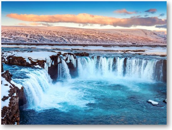 Godafoss waterval - IJsland - 40x30 Canvas Liggend - Natuur - Landschap