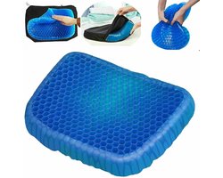 WiseGoods Luxe Orthopedisch Kussen - Gelkussen - Ergonomisch Zitkussen Auto - Vermindering Pijnklachten - Wasbare Hoes - 800Gram