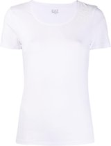 Emporio Armani EA7 - Stretch Katoen Ronde Hals - T-shirt - Wit - Maat L