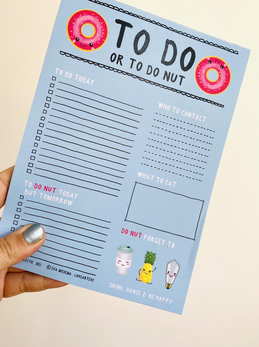 Notitieboek 'To Do Or To Do Nut' A5 Do Nuts Collectie | Notebook | Planner | Overzicht en Structuur | To Do List | Dagplanning | Stationery | Kantoorartikelen