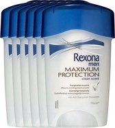 Rexona Men Deodorant Stick - Maximum Protection - Clean Scent - 6 x 45 ml