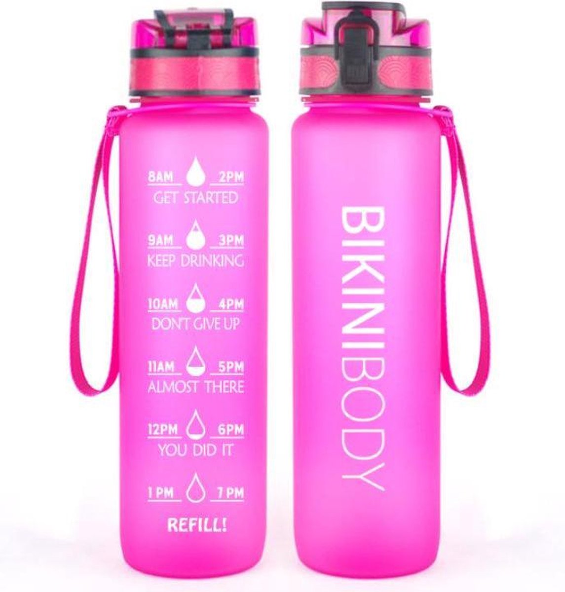 Motivation drink bottle - BIKINI BODY - 1L - Pink