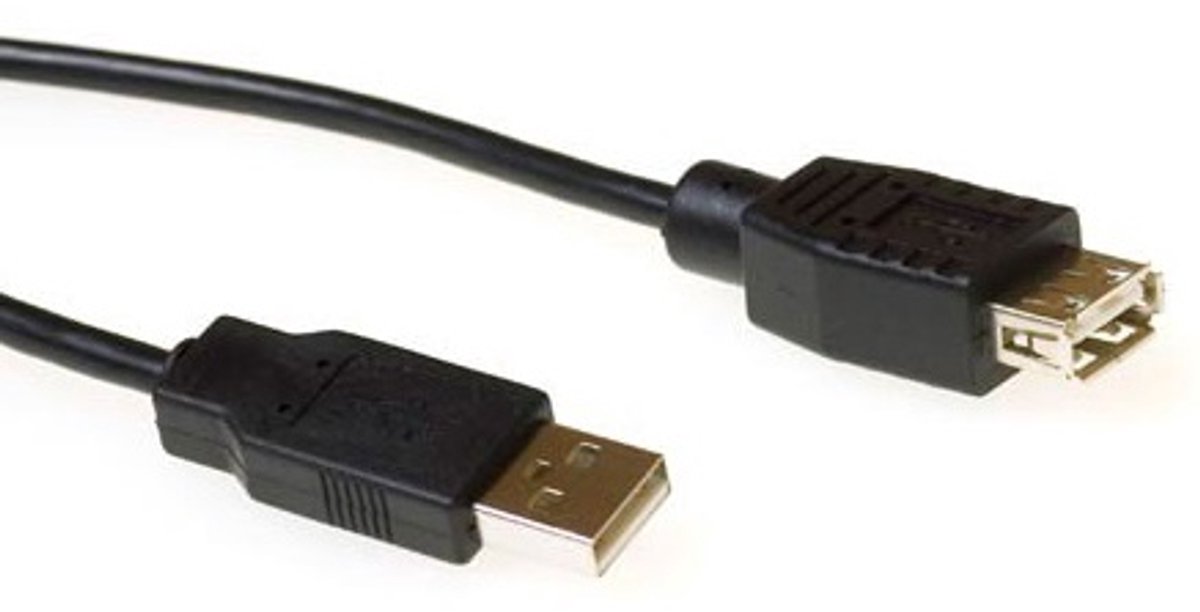 ACT SB2218 USB-A Male 2.0/USB-A Female | Zwart | 50 cm
