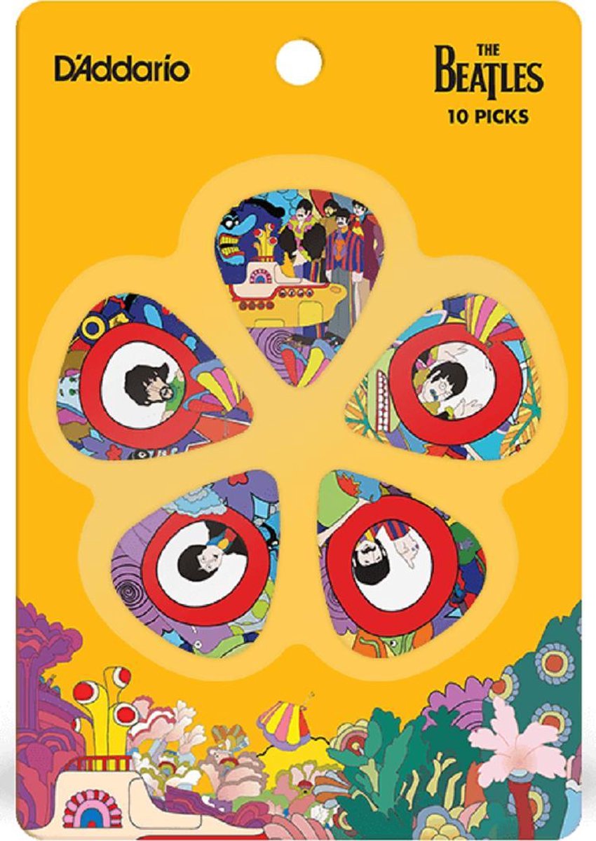 D'Addario The Beatles Yellow Submarine 50TH Anniversery Plectrum 10-pack Heavy 0.85 mm