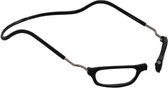 Magneet leesbril XL Zwart met zilver Monteur sterkte +2.50