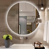 Badkamerspiegel met LED verlichting en verwarming  - 3 LED standen -  80 x 80 CM - Ronde spiegel