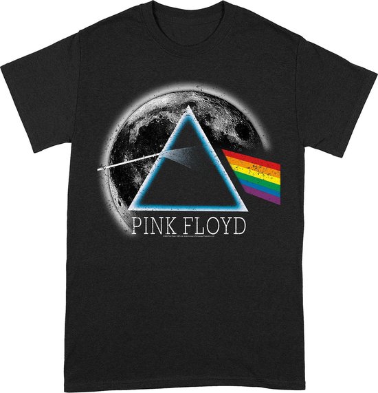Pink Floyd Dark Side of The Moon Distressed Moon T-Shirt - L