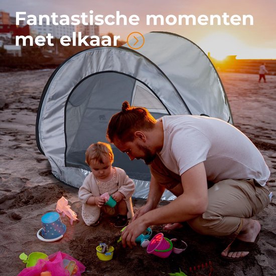 Deryan Luxe Pop Up Strandtent - Anti-UV 50+ - Silver van Deryan — afbeelding 5